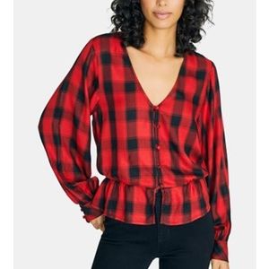 🟢NWT🟢 Plaid Peplum Top